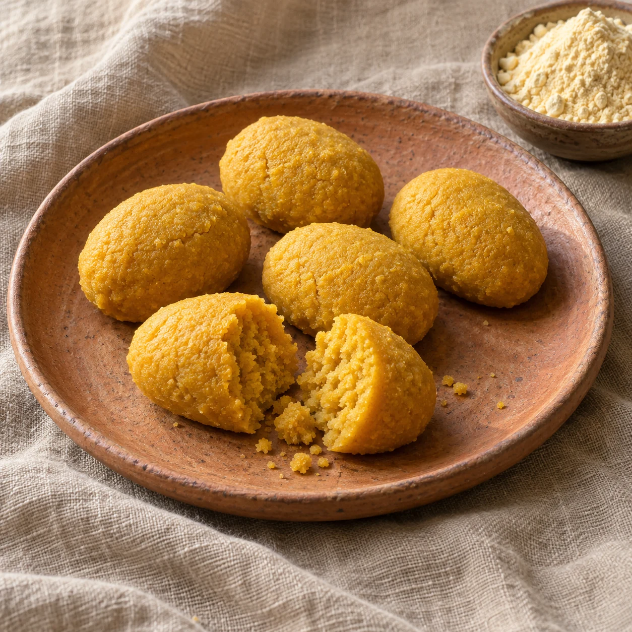 Illustrative photo of golden besan pinnis